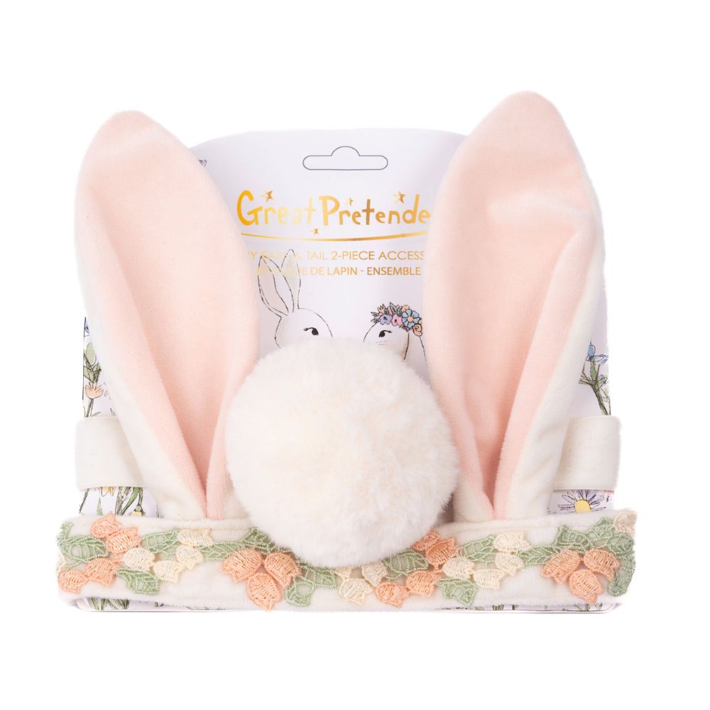 Great Pretenders Hippity Hop Bunny Ears and Tail Accessory 2 Pc Set