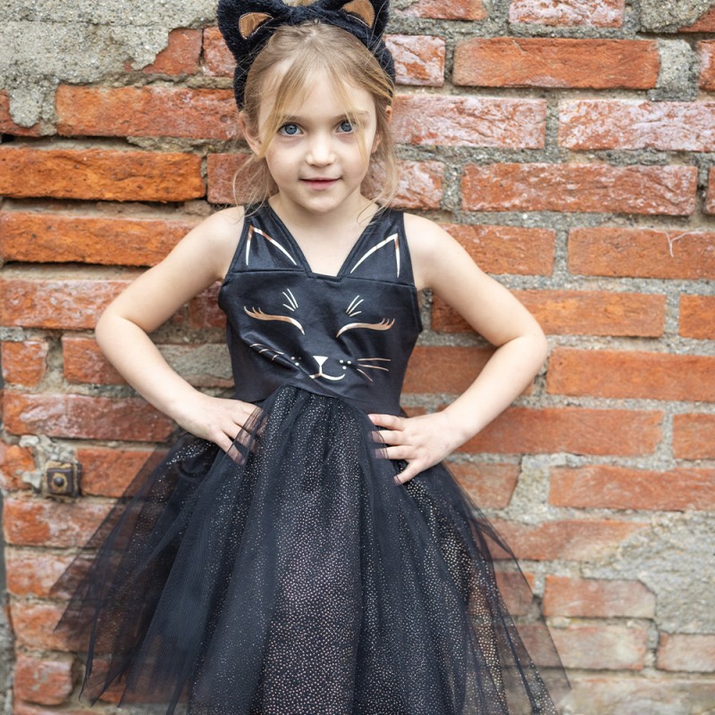 Great Pretenders Black Cat Dress and Headpiece, SIZE US 3-4