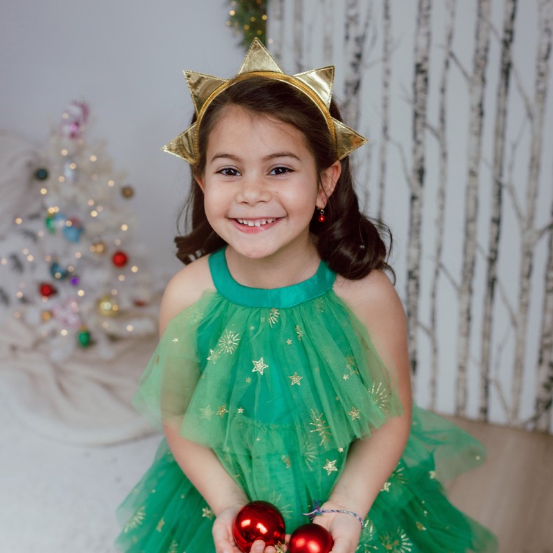 Great Pretenders Christmas Tree Dress with Headpiece, SIZE US 5-6