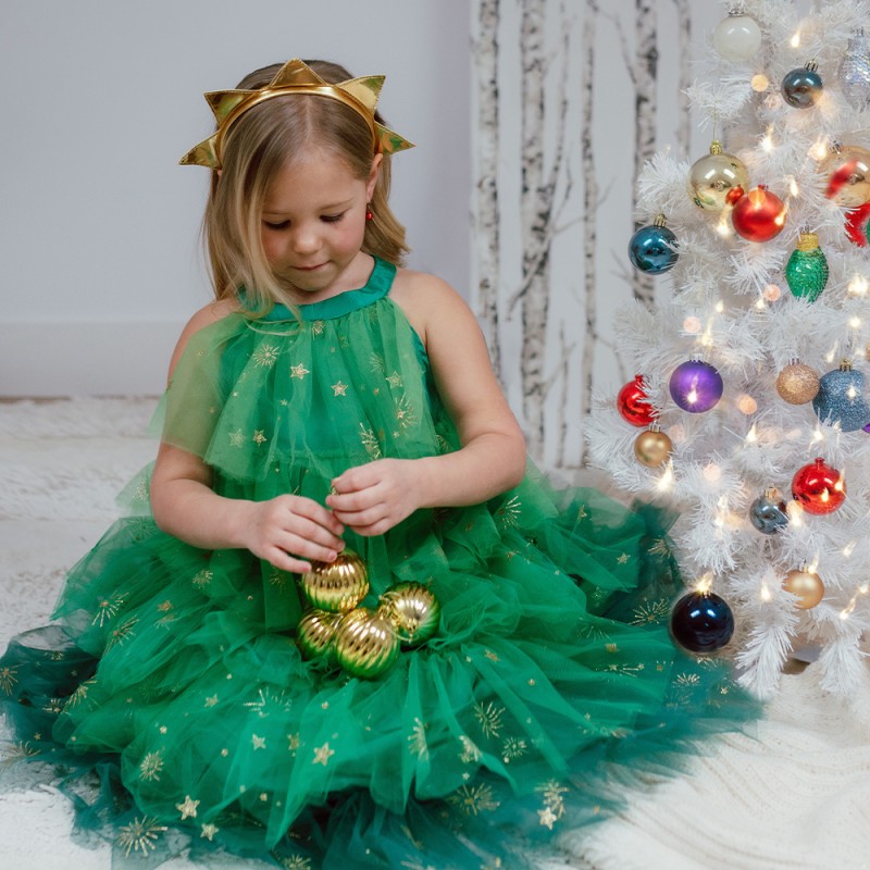 Great Pretenders Christmas Tree Dress with Headpiece, SIZE US 5-6