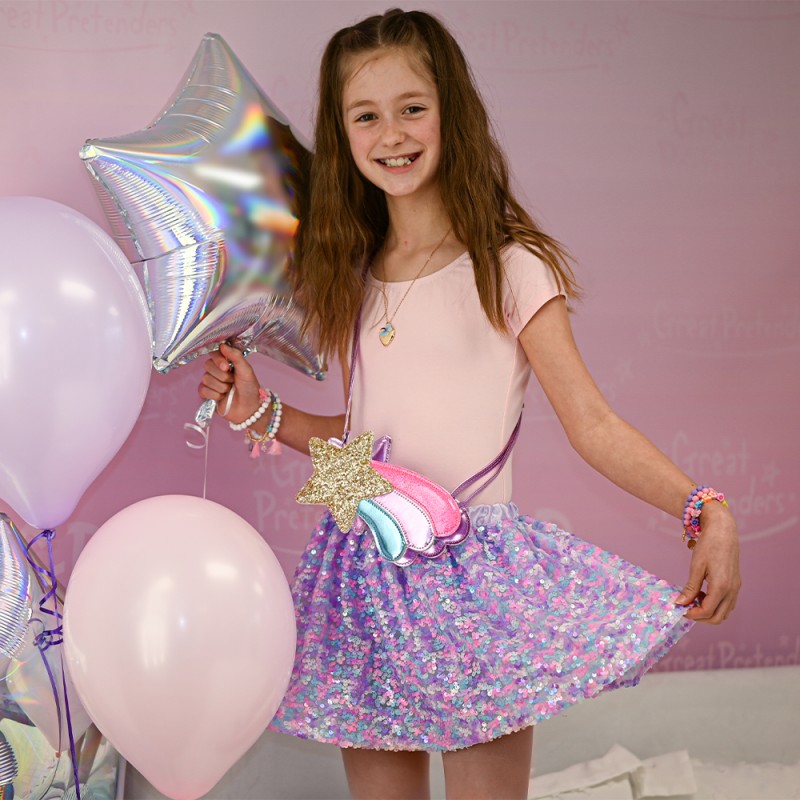 Great Pretenders Purple Party Sequins Skirt, SIZE US 4-6