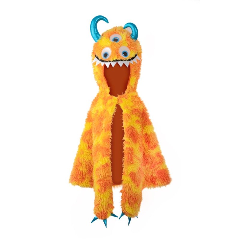 Great Pretenders Giggle the Monster Cape, Orange/Yellow, Size 4-6