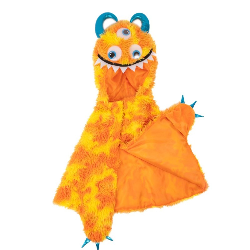 Great Pretenders Giggle the Monster Cape, Orange/Yellow, Size 4-6