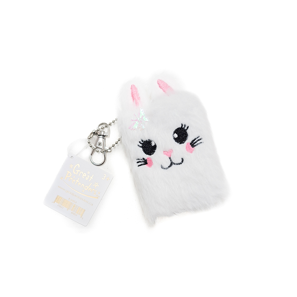 Great Pretenders Mini Furry Friends Keychain Journal, Bunny, Cat, Unicorn, 3 styles Assorted