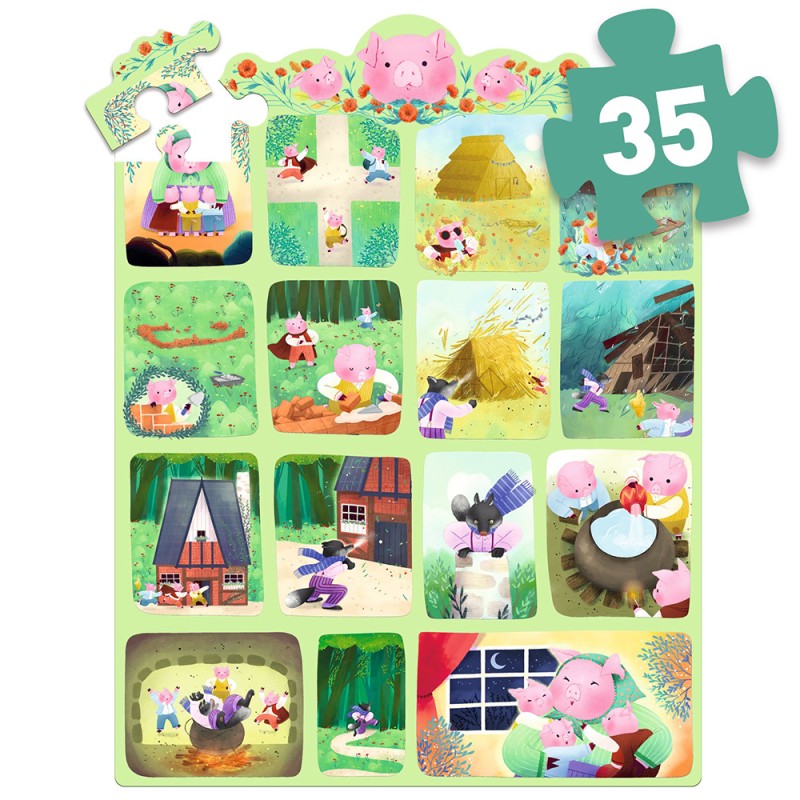 Djeco The Three Little Pigs - 35 pcs