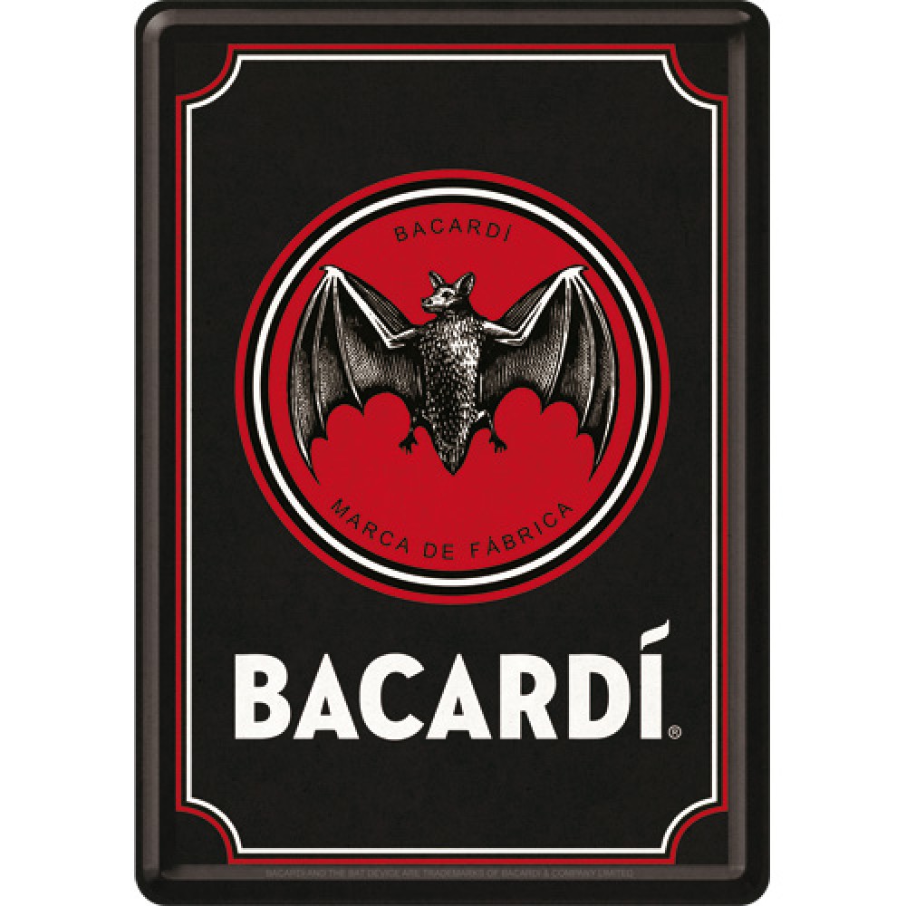 Nostalgic Metal Card Bacardi Bacardi - Logo Black