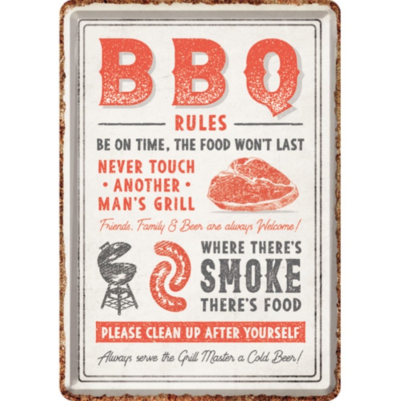 Nostalgic Μεταλλική κάρτα σε φάκελο BBQ Rules