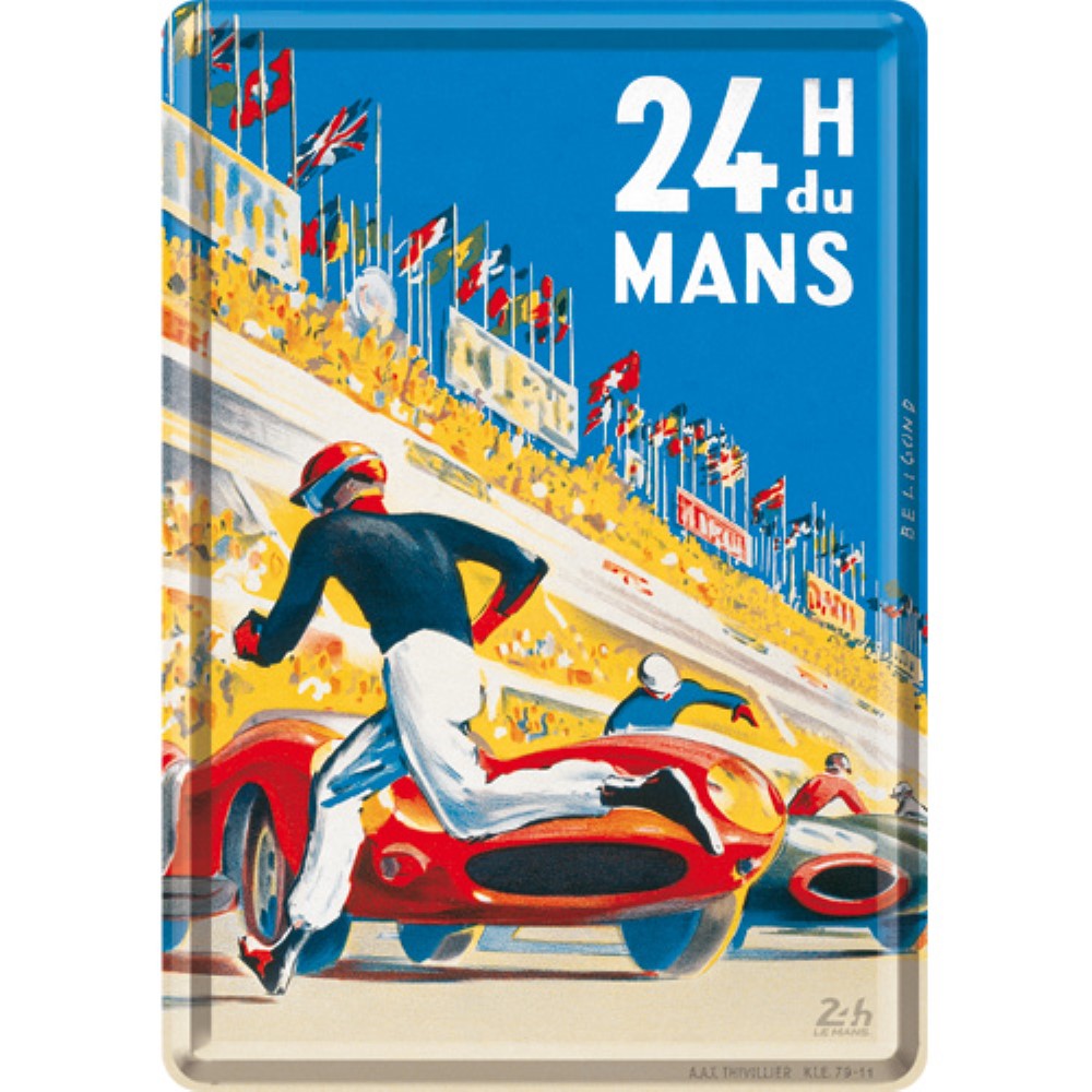 Nostalgic Metal Card 24h Le Mans - Racing Poster Blue