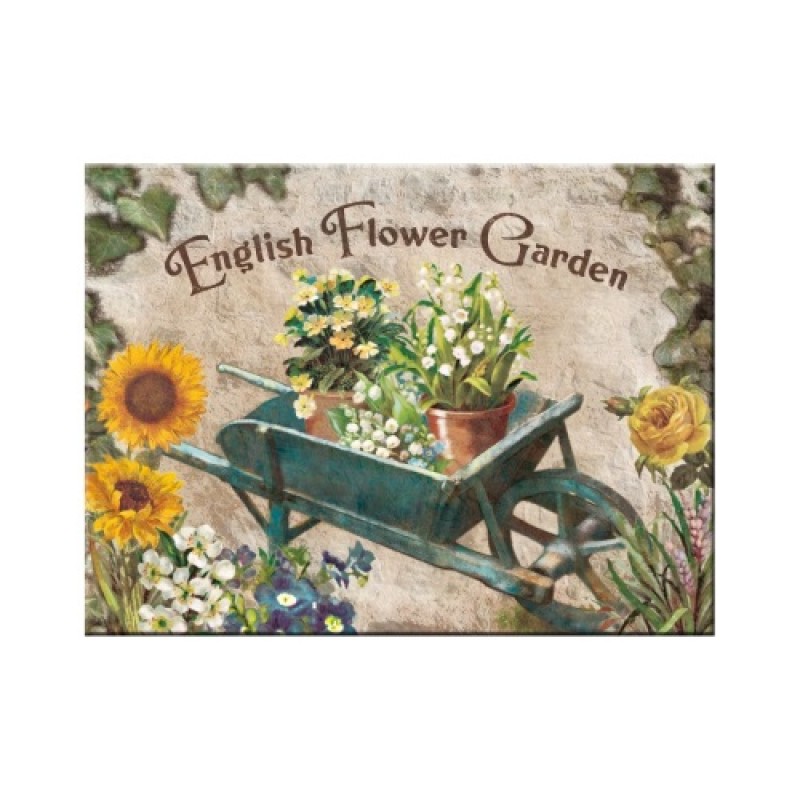 Nostalgic Μεταλλικό μαγνητάκι English Flower Garden Blue Barrow