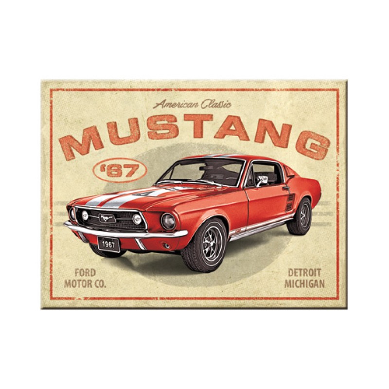 Nostalgic Μεταλλικό μαγνητάκι Ford Mustang - GT 1967 Red