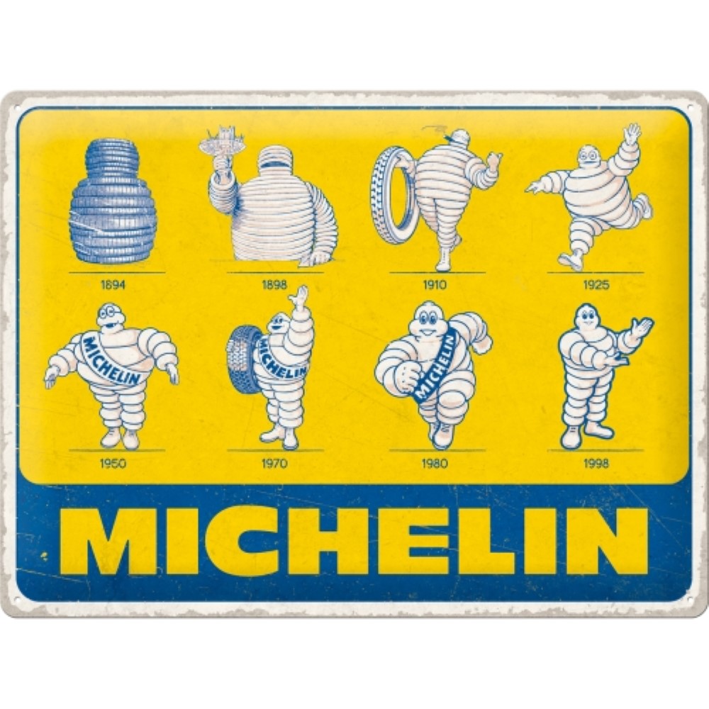 Nostalgic Μεταλλικός πίνακας Michelin - Logo Evolution