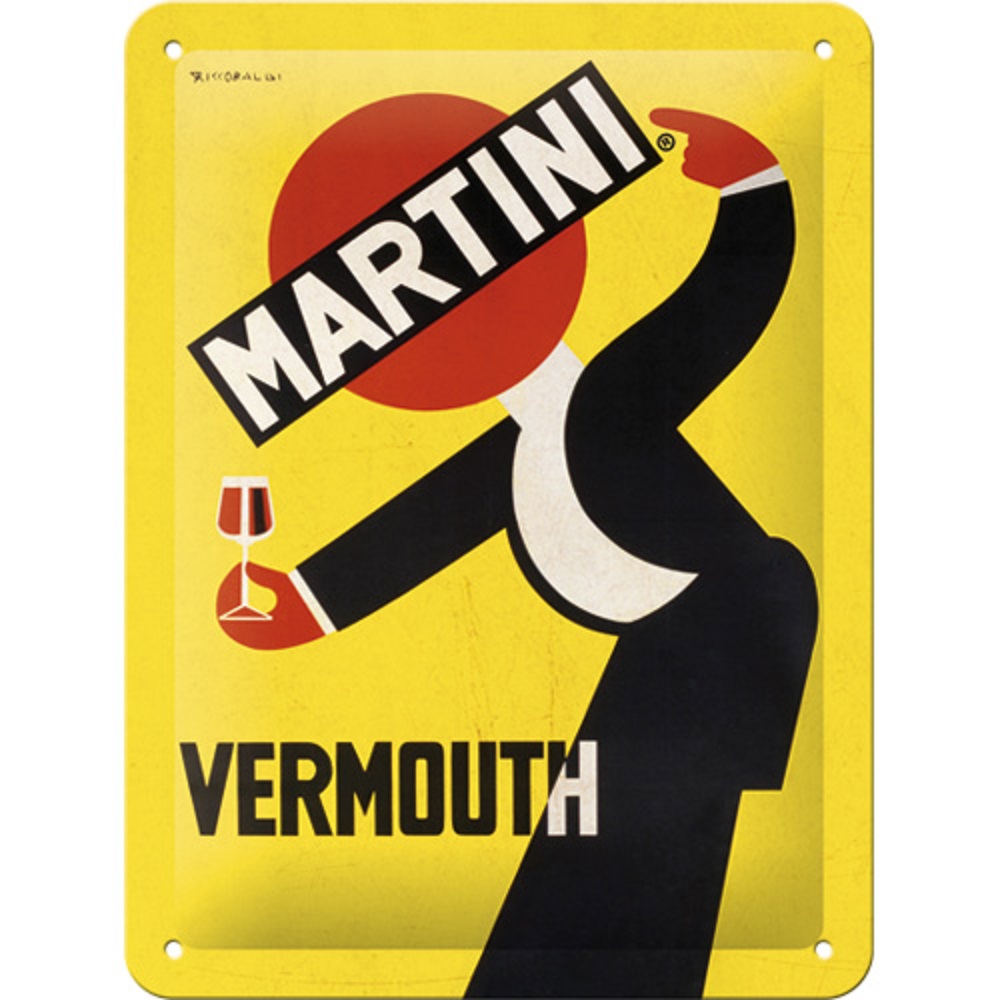 Nostalgic Μεταλλικός πίνακας Martini - Vermouth Waiter Yellow