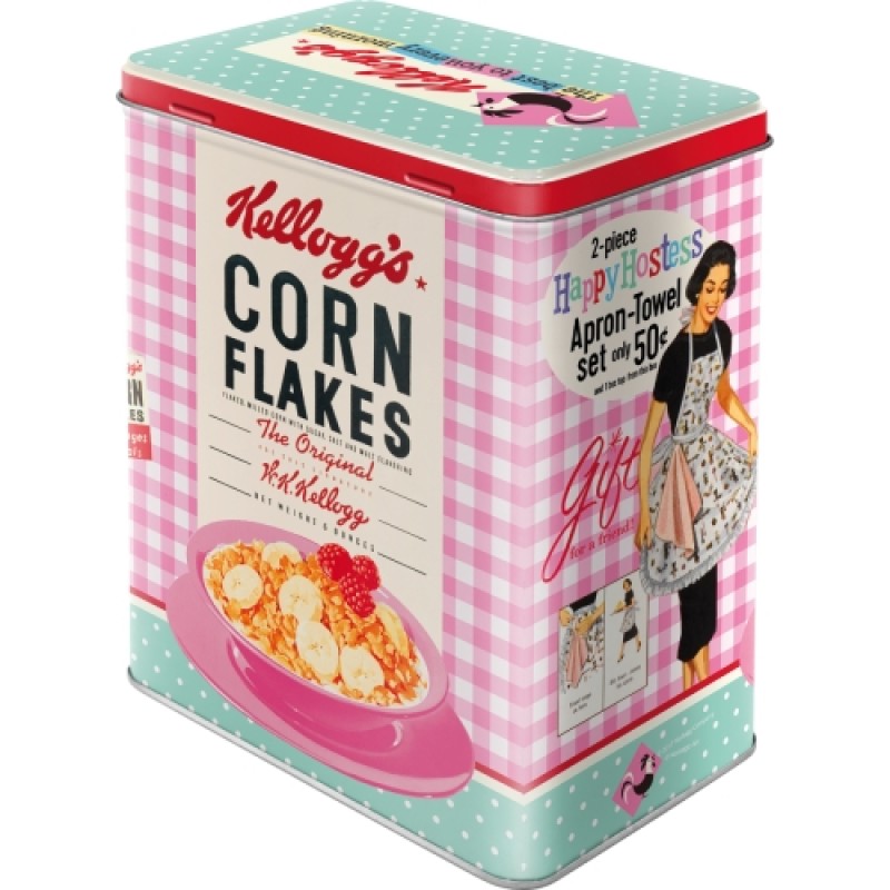 Nostalgic Μεταλλικό κουτί μεγάλο Kelloggs - Happy Hostess Corn Flakes