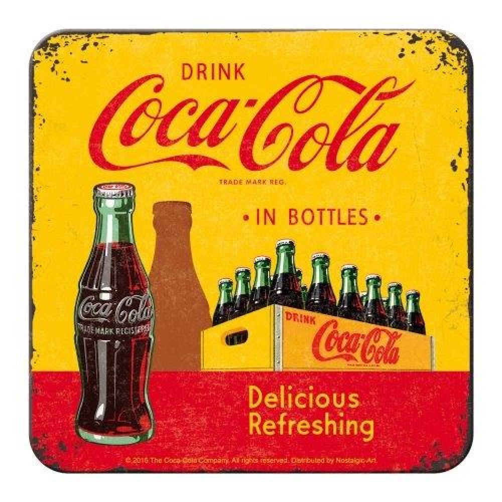 Nostalgic μεταλλικό σουβερ Coca-Cola - In Bottles Yellow