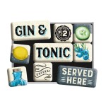 Nostalgic Magnet Set (9pcs) Open Bar Gin & Tonic Served Here