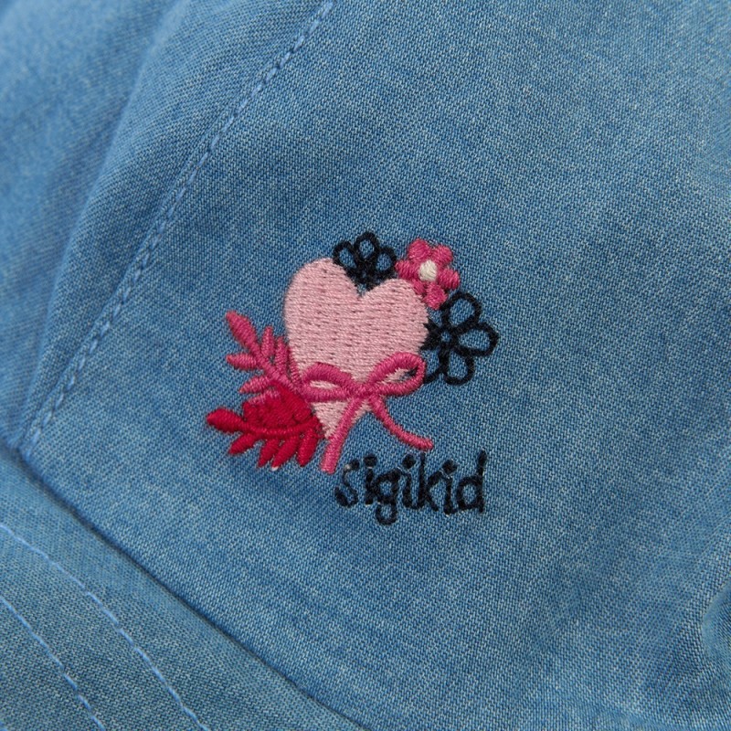 Size 042 Sigikid παιδικό καπέλο ηλίου Καρδιά denim