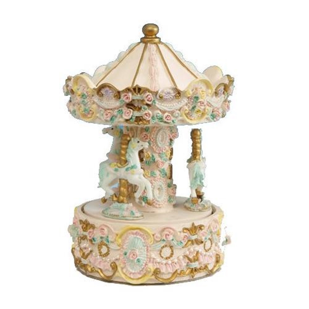 Carousel wind up muscial polyresin 17cm