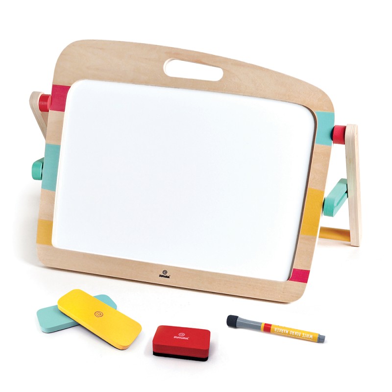 Svoora Double-Sided Easel with blackboard and magnetic whiteboard 'Flip & Draw'