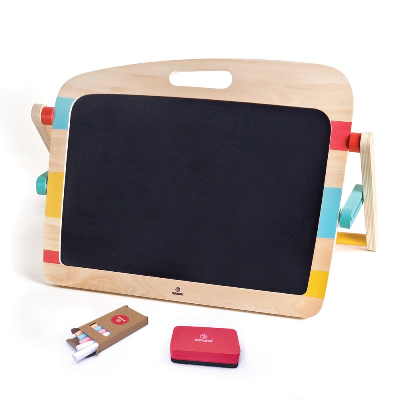 Svoora Double-Sided Easel with blackboard and magnetic whiteboard 'Flip & Draw'