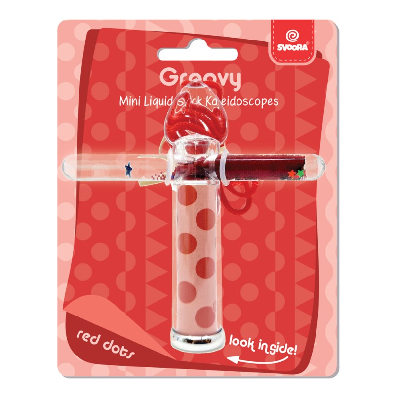 Svoora Mini Liquid Stick Kaleidoscope Groovy 'Red Dots' 10 cm