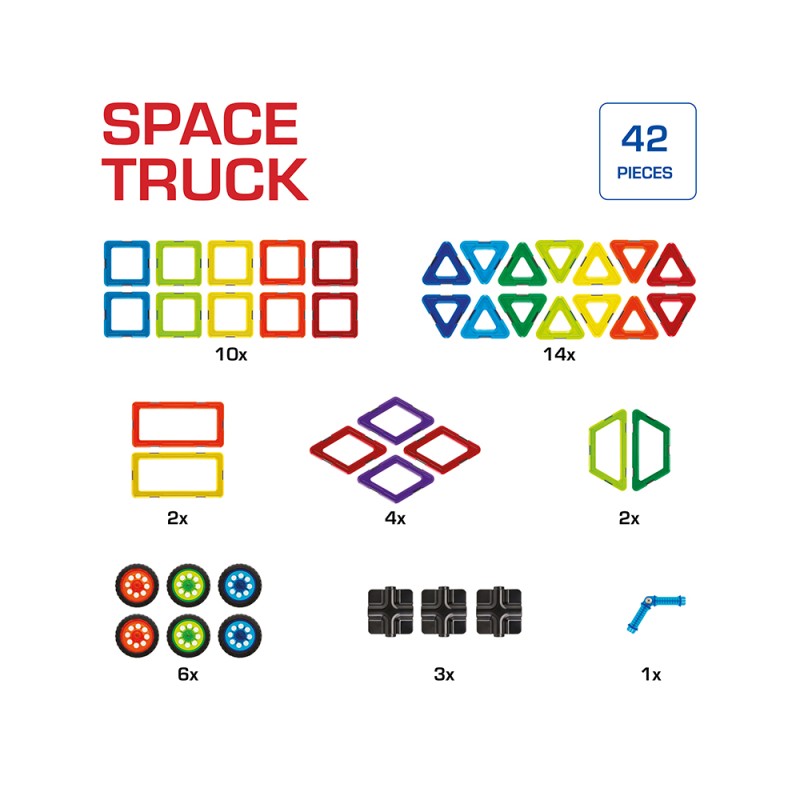 Geosmart Magnetic Geowheels Space Truck (43 pcs)