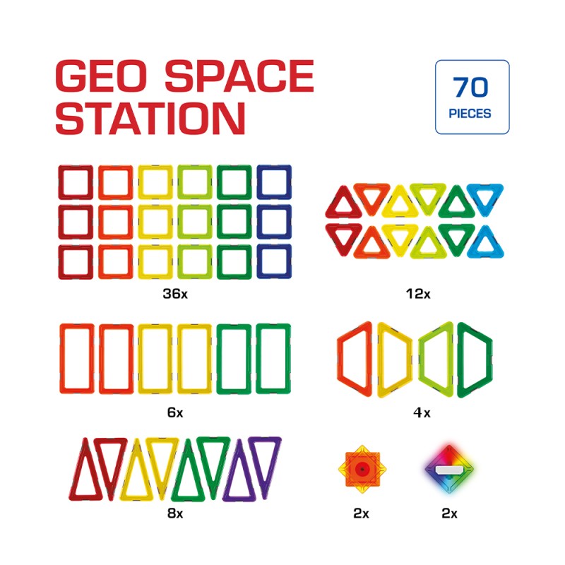 Geosmart Magnetic Geoshapes GeoSpace Station (70 pcs)